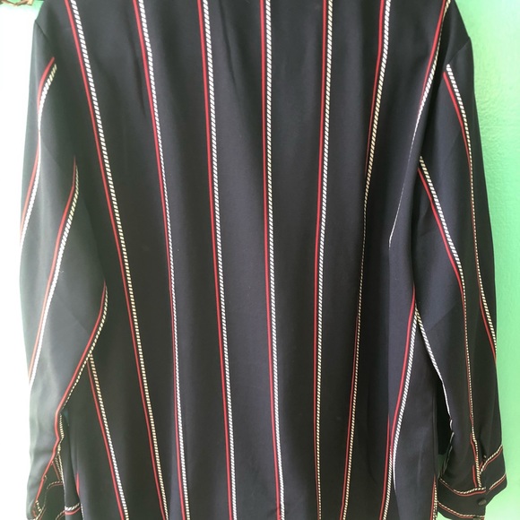 Ann Taylor Navy Striped Sz Large Blouse - Picture 4 of 5